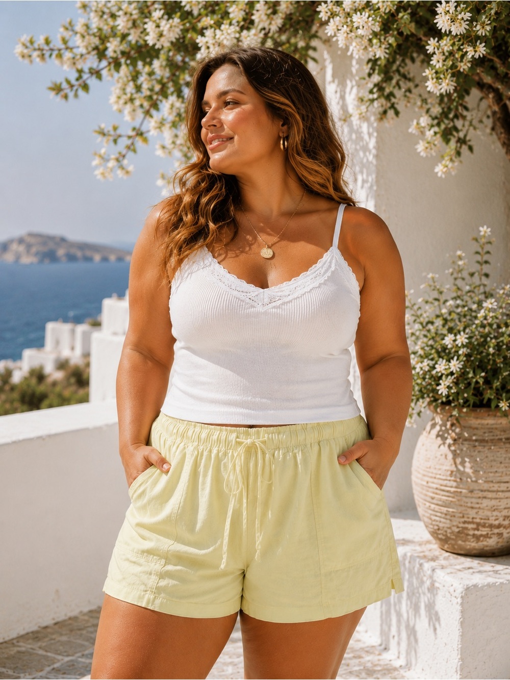 Universal Thread Lemon Yellow Linen Blend Pull On Shorts XXL
